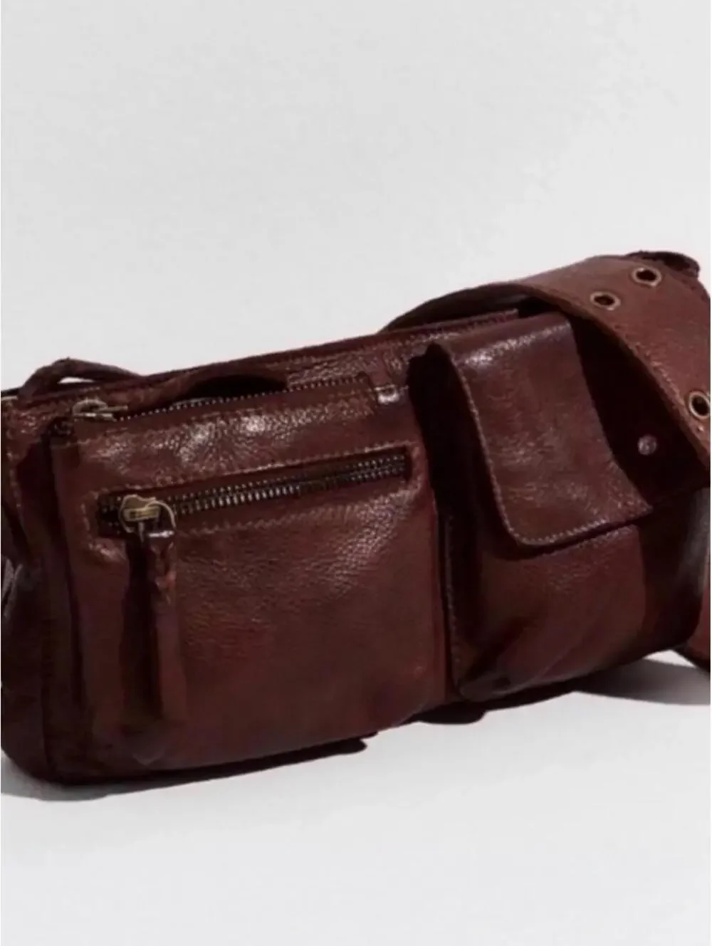 Free People Women's Brown and Burgundy Bag